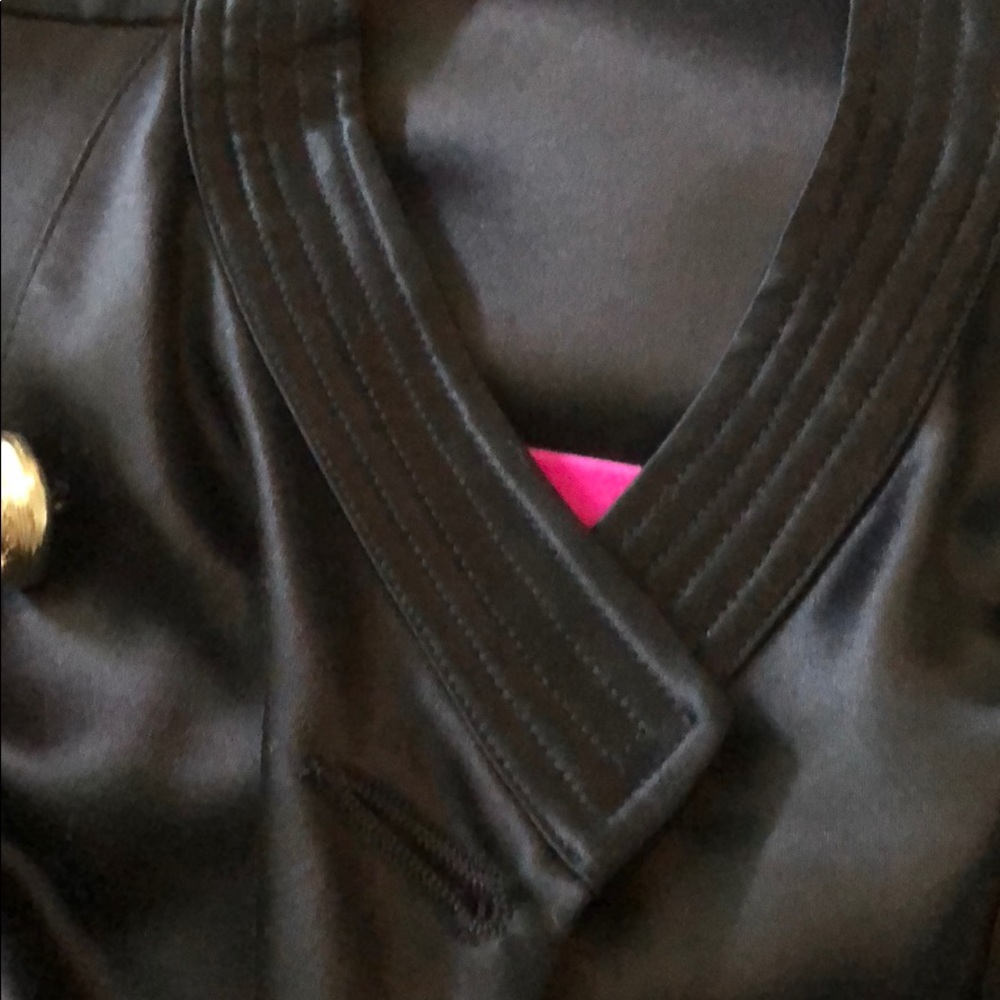 Balmain H&M Silk Jacket in Black Gold Buttons SZ 2 - Picture 9 of 9